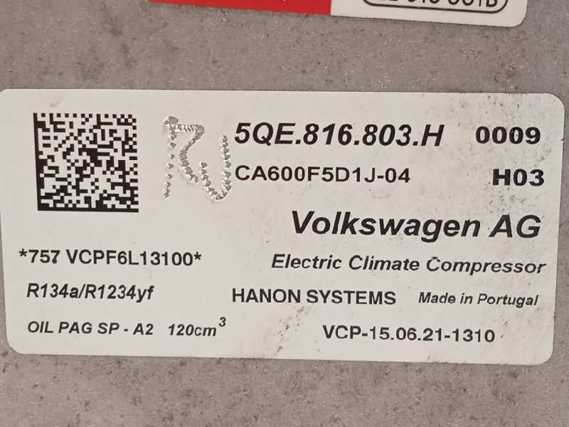 Recambio de compresor aire acondicionado para audi q3 (f3b) 1.5 16v tsi act referencia OEM IAM 5QE816803H  