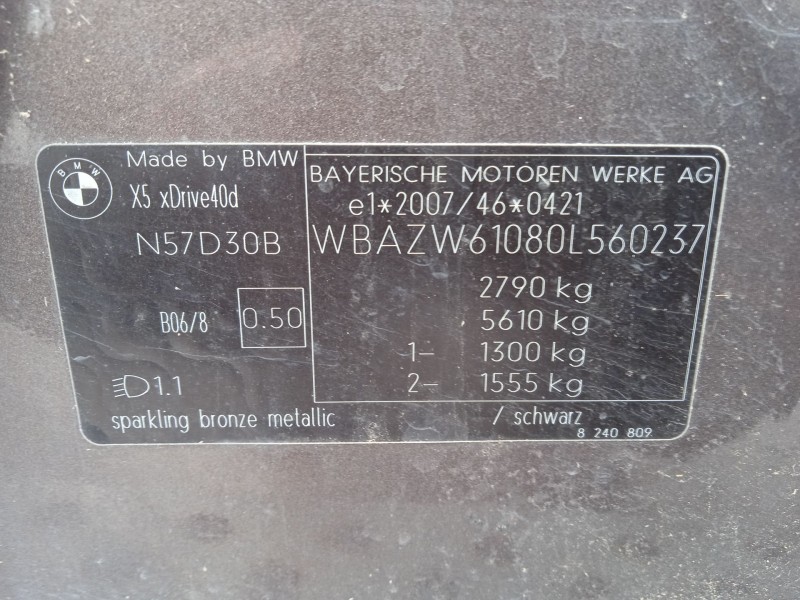 bmw x5 (e70) del año 2010