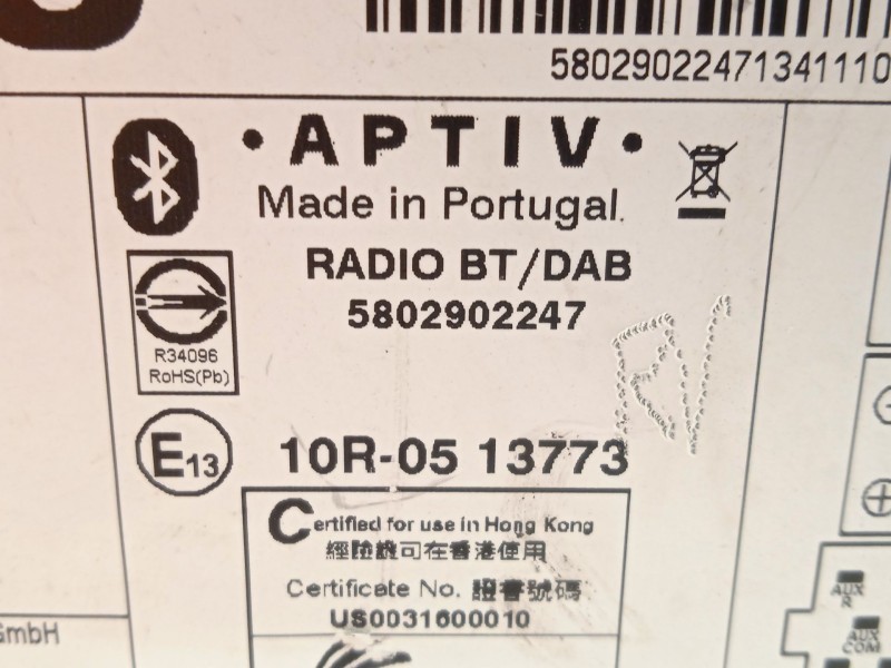 Recambio de sistema audio / radio cd para iveco daily vi furgoneta 35s16, 35c16, 70c16 referencia OEM IAM 5802902247  