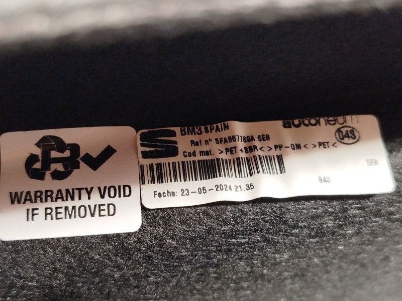 Recambio de bandeja trasera para seat leon (kl1, klg) 1.0 tsi mild hybrid referencia OEM IAM 5FA867769A 5FA867769A6E8 