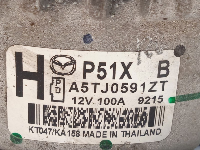 Recambio de alternador para mazda cx-3 (dk) 2.0 skyactiv-g referencia OEM IAM P51X18W51 A5TJ0591ZT 