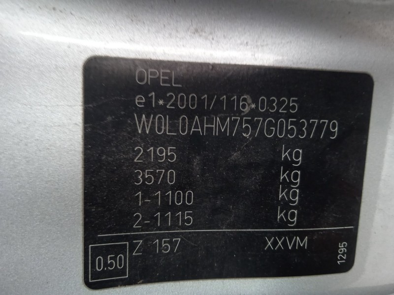 opel zafira / zafira family b (a05) del año 2007