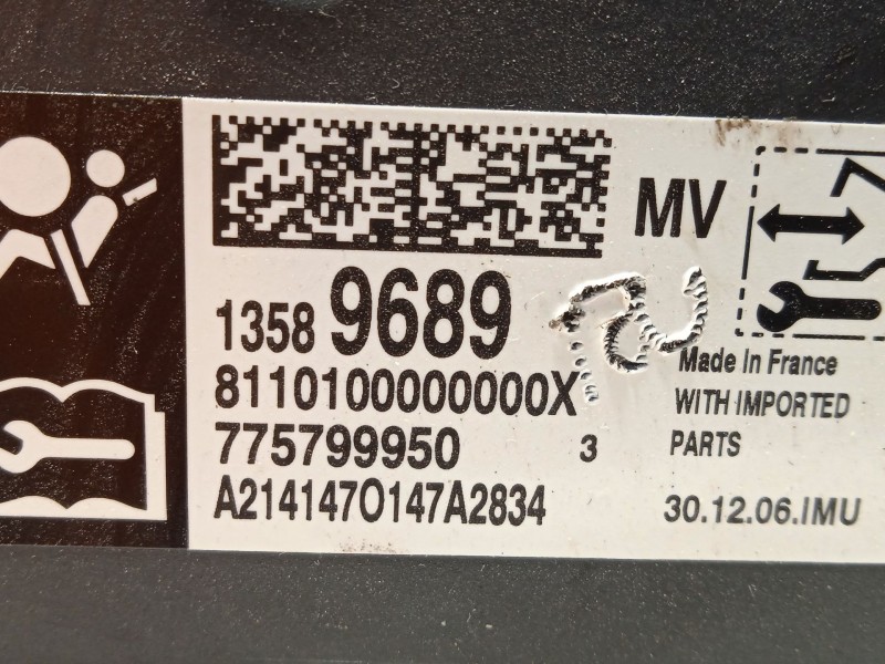 Recambio de centralita airbag para opel meriva b monospace (s10) 1.6 cdti (75) referencia OEM IAM 13589689  775799950