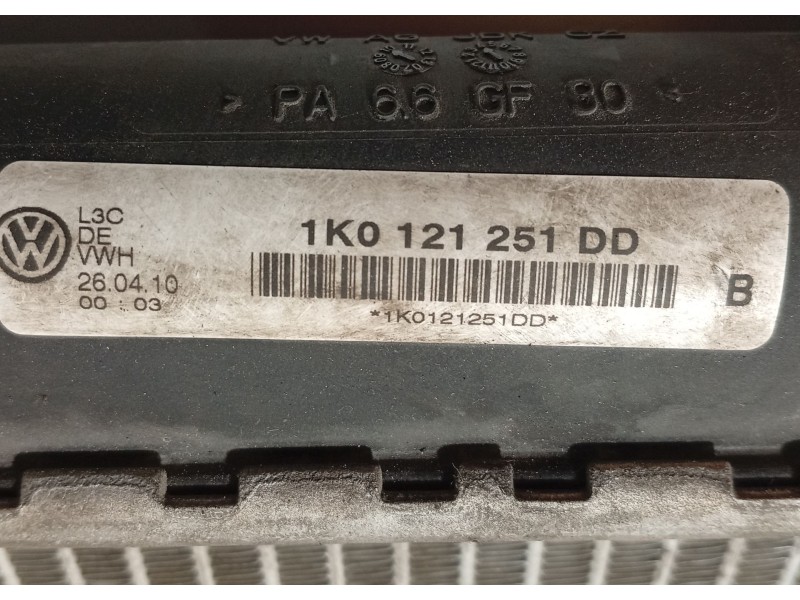Recambio de radiador agua para seat leon (1p1) 1.6 tdi referencia OEM IAM 1K0121251DD  