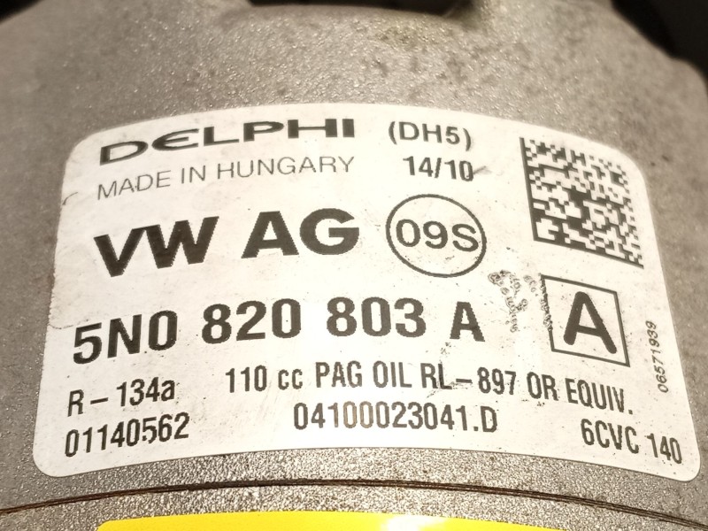 Recambio de compresor aire acondicionado para seat leon (1p1) 1.6 tdi referencia OEM IAM 5N0820803A  