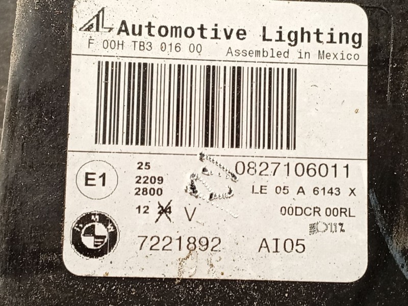 Recambio de faro derecho para bmw x5 (e70) xdrive 40 d referencia OEM IAM 7221892 63127278046 
