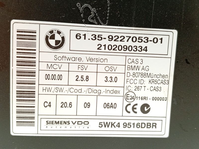 Recambio de modulo electronico para bmw x5 (e70) xdrive 40 d referencia OEM IAM 61359227053  5WK49516DBR