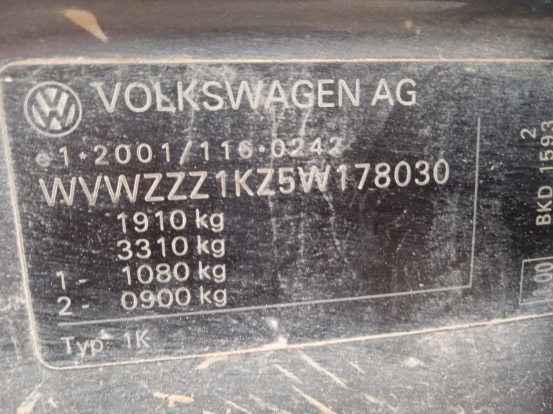 volkswagen golf v (1k1) del año 2005