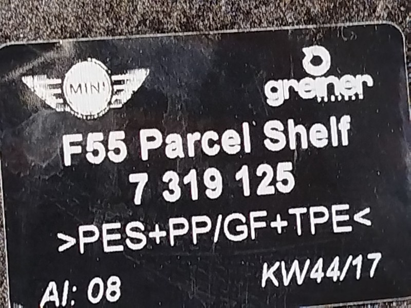 Recambio de bandeja trasera para mini mini (f55) one d referencia OEM IAM 7319125 51467319125 
