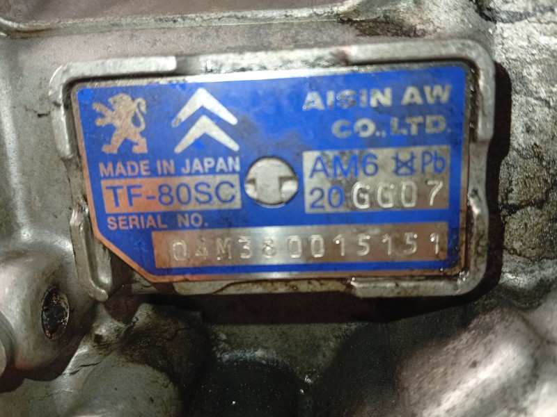 Recambio de caja cambios para peugeot 607 (9d, 9u) 2.7 hdi 24v referencia OEM IAM 20GG07 2222ZQ TF80SC