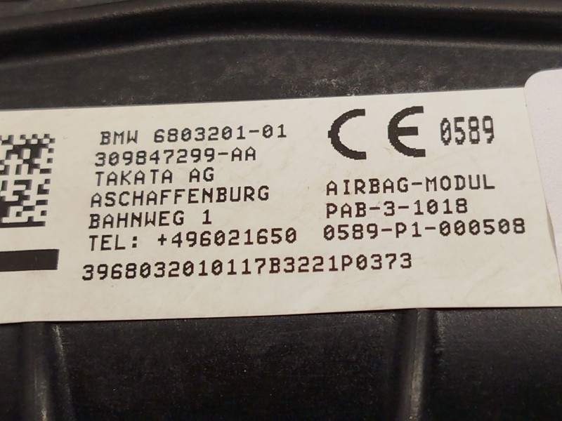 Recambio de airbag delantero derecho para mini mini (f55) one d referencia OEM IAM 6803201 72126803201 