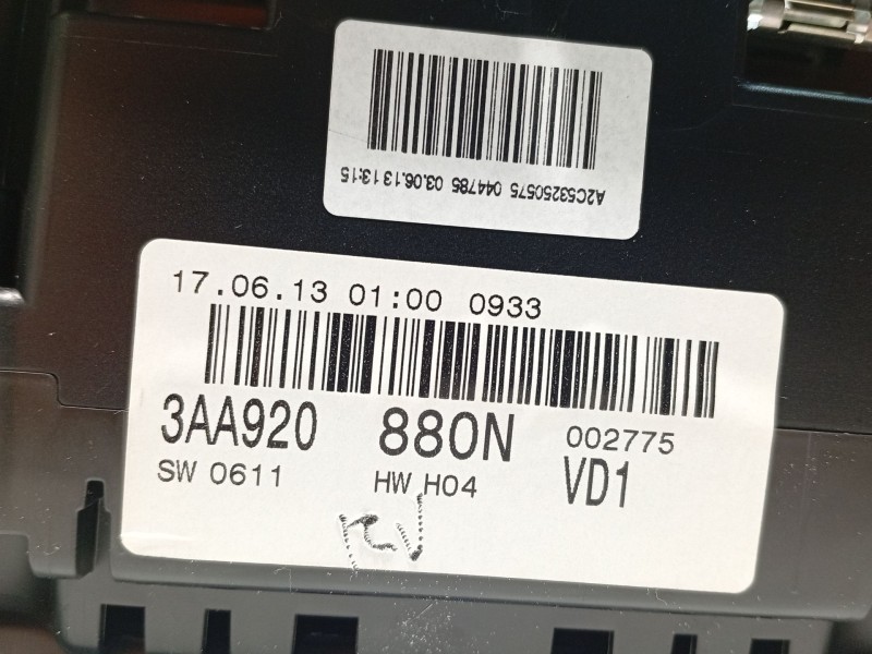 Recambio de cuadro instrumentos para volkswagen passat b7 variant (365) 2.0 tdi referencia OEM IAM 3AA920880N  