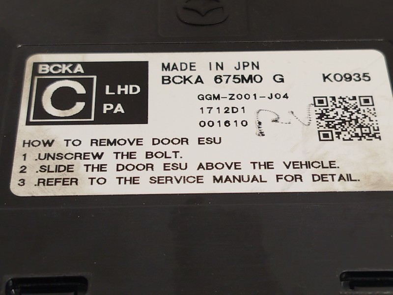 Recambio de modulo electronico para mazda 3 hatchback (bp) skyactiv-x m hybrid referencia OEM IAM BCKA675M0G  