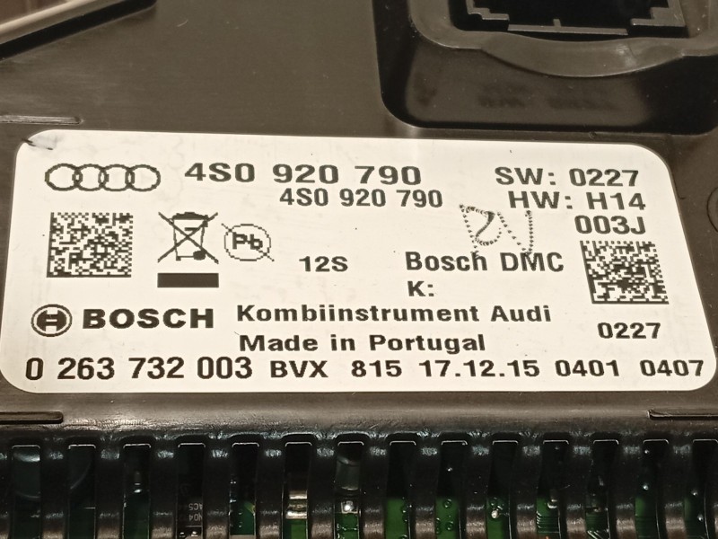 Recambio de cuadro instrumentos para audi r8 (4s3, 4sp) 5.2 fsi quattro referencia OEM IAM 4S0920790  0263732003