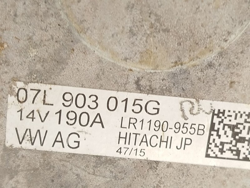 Recambio de alternador para audi r8 (4s3, 4sp) 5.2 fsi quattro referencia OEM IAM 07L903015G  LR1190955B