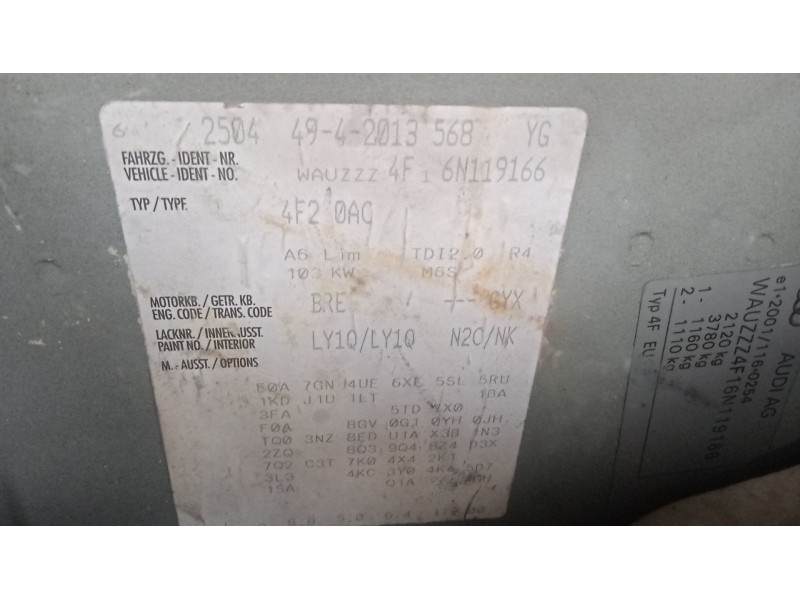 audi a6 c6 (4f2) del año 2006