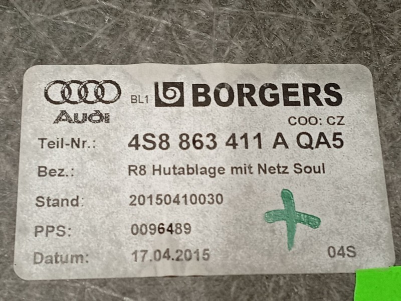 Recambio de tapizado maletero para audi r8 (4s3, 4sp) 5.2 fsi quattro referencia OEM IAM 4S8863411A 4S8863411AQA5 