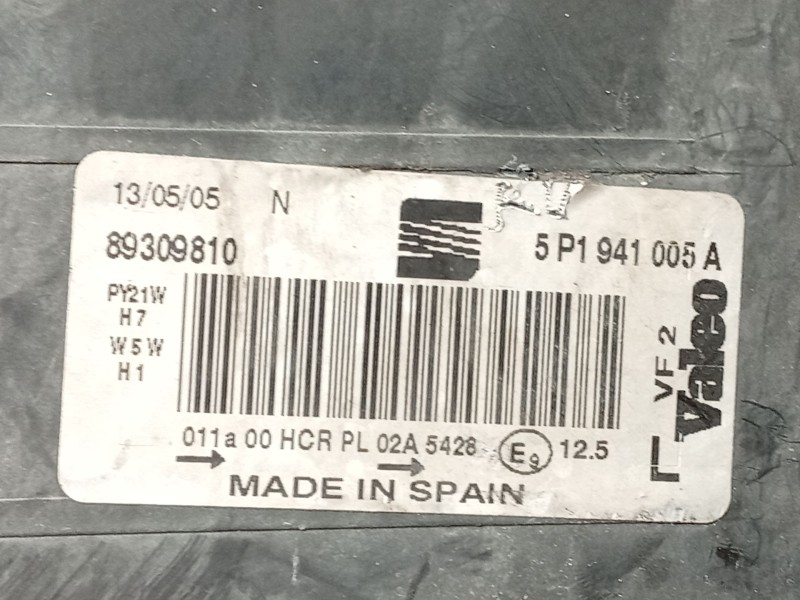 Recambio de faro izquierdo para seat altea (5p1) 1.9 tdi referencia OEM IAM 5P1941005A  89309810