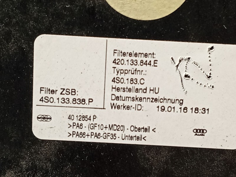 Recambio de filtro aire para audi r8 (4s3, 4sp) 5.2 fsi quattro referencia OEM IAM 4S0133812D 4S0133811E 420133844E