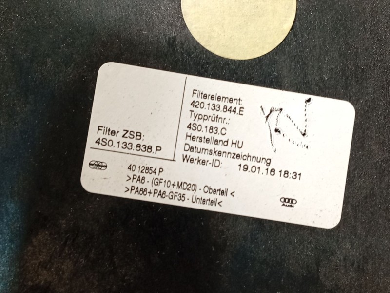 Recambio de filtro aire para audi r8 (4s3, 4sp) 5.2 fsi quattro referencia OEM IAM 4S0133846D 4S0133845E 420133844E
