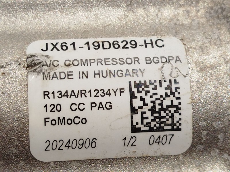 Recambio de compresor aire acondicionado para ford tourneo courier 1.0 ecoboost referencia OEM IAM JX6119D629HC 2634805 
