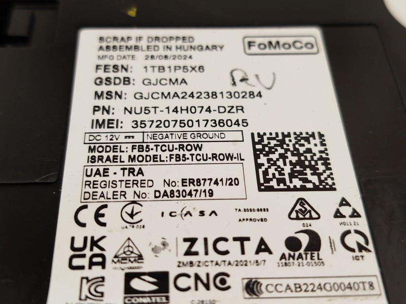 Recambio de modulo electronico para ford tourneo courier 1.0 ecoboost referencia OEM IAM NU5T14H074DZR 2746666 