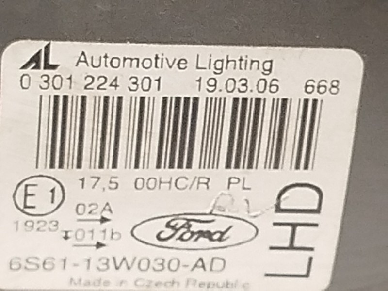 Recambio de faro izquierdo para ford fiesta v (jh_, jd_) 1.3 referencia OEM IAM 6S6113W030AD 1416311 0301224301
