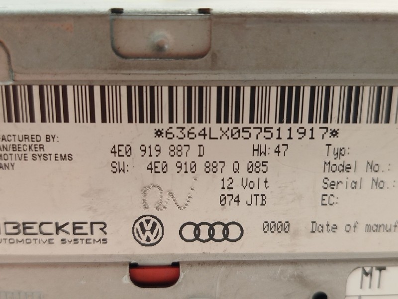 Recambio de sistema navegacion gps para audi a6 c6 (4f2) 2.0 tdi referencia OEM IAM 4E0919887D 4E0910887Q 