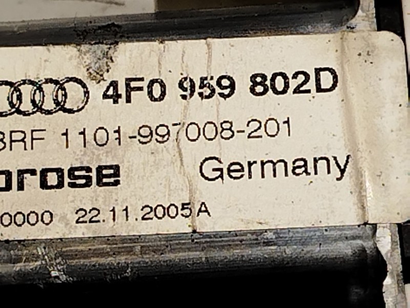 Recambio de elevalunas delantero derecho para audi a6 c6 (4f2) 2.0 tdi referencia OEM IAM 4F0837462C 4F0959802D 