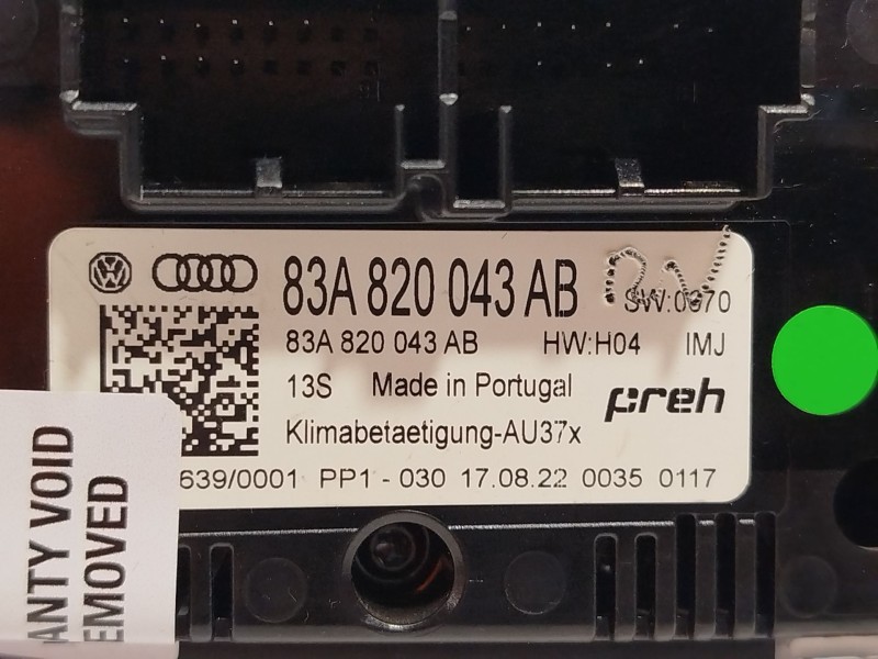 Recambio de mando climatizador para audi q3 sportback (f3n) 35 tdi referencia OEM IAM 83A820043AB 83A820043ABIMJ 