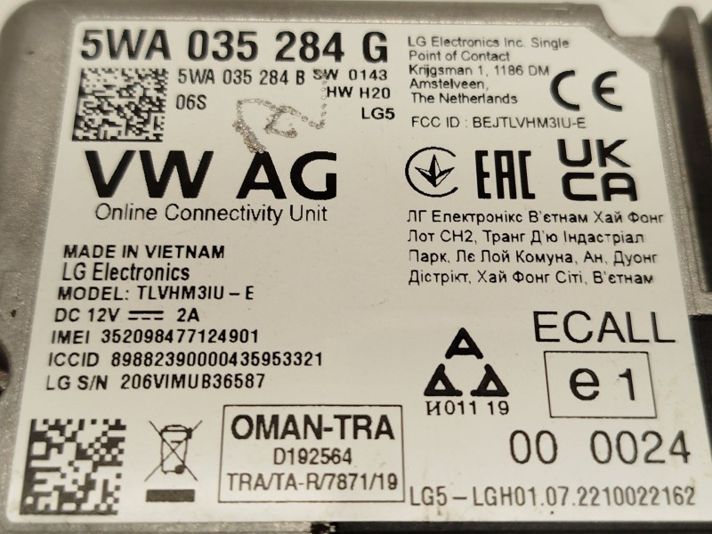 Recambio de modulo electronico para audi q3 sportback (f3n) 35 tdi referencia OEM IAM 5WA035284G  