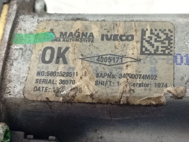 Recambio de elevalunas delantero derecho para iveco daily vi furgoneta 33s13, 35s13, 35c13 referencia OEM IAM 5801528511 5801528