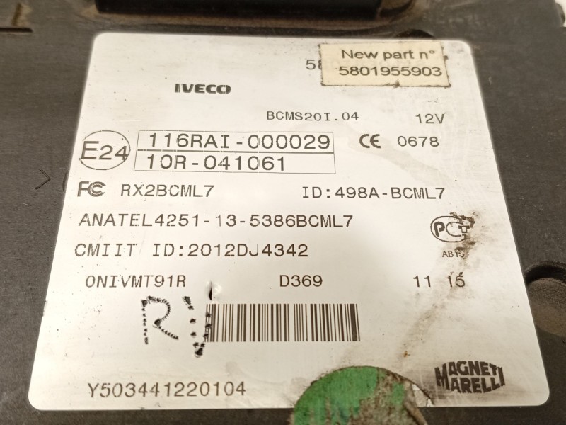 Recambio de caja reles / fusibles para iveco daily vi furgoneta 33s13, 35s13, 35c13 referencia OEM IAM 5801955903 580195590300 Y