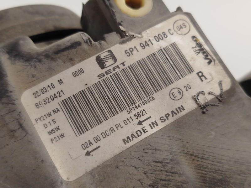 Recambio de faro derecho para seat altea xl (5p5, 5p8) 1.6 tdi referencia OEM IAM 5P1941008C 5P1941754E 89320421