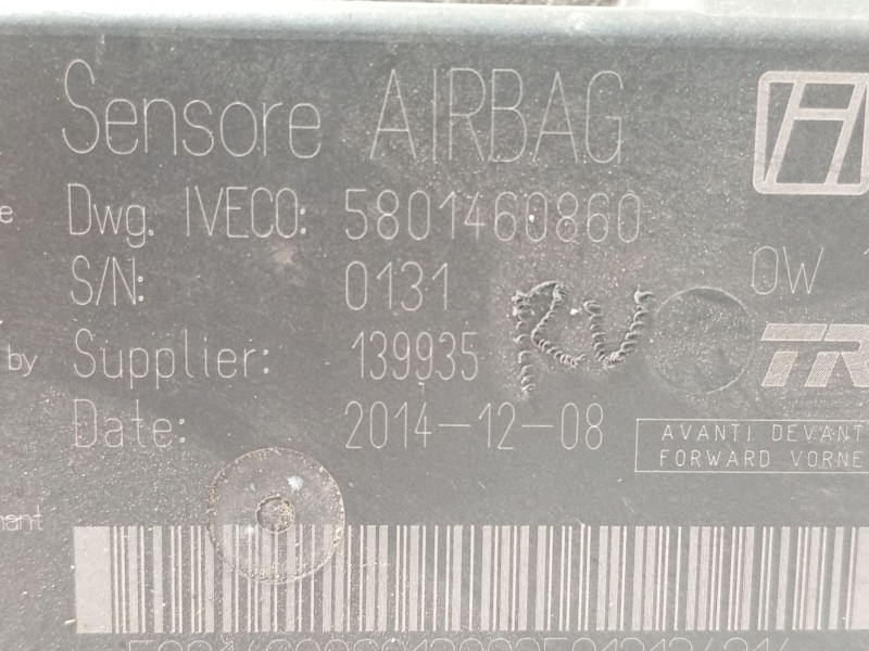 Recambio de centralita airbag para iveco daily vi furgoneta 33s13, 35s13, 35c13 referencia OEM IAM 5801460860  