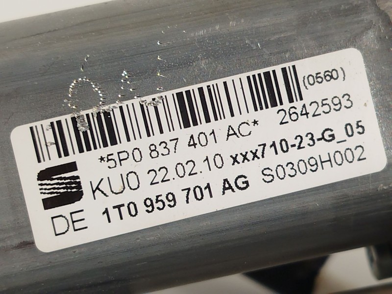 Recambio de elevalunas delantero izquierdo para seat altea xl (5p5, 5p8) 1.6 tdi referencia OEM IAM 5P0837401AC 1T0959701AG 