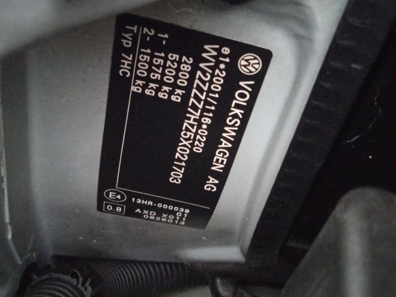 volkswagen transporter t5 furgoneta (7ha, 7hh, 7ea, 7eh) del año 2005