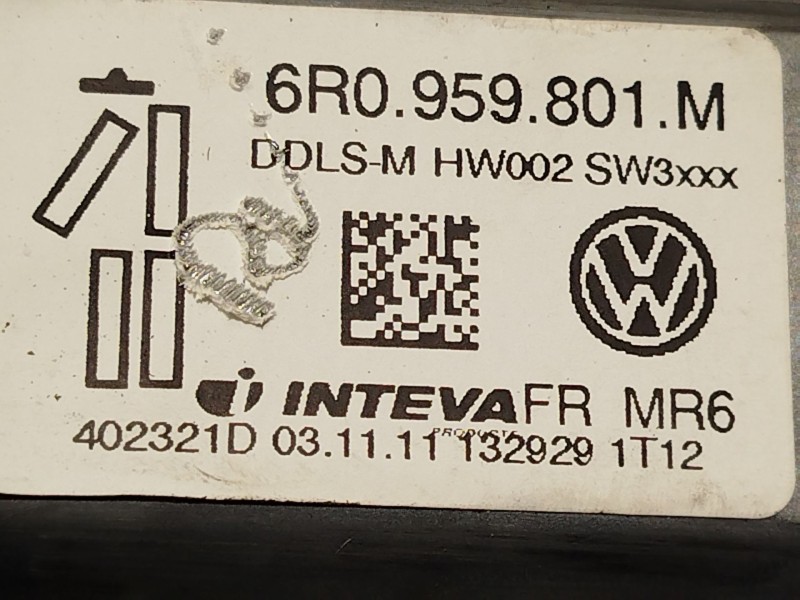 Recambio de elevalunas delantero izquierdo para seat ibiza iv (6j5, 6p1) 1.6 tdi referencia OEM IAM 6R0959801M  
