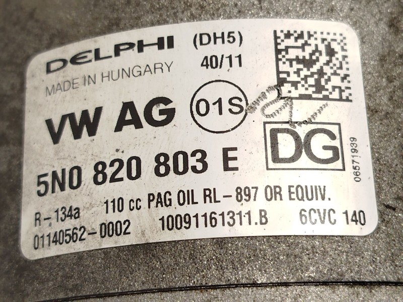 Recambio de compresor aire acondicionado para seat ibiza iv (6j5, 6p1) 1.6 tdi referencia OEM IAM 5N0820803E  