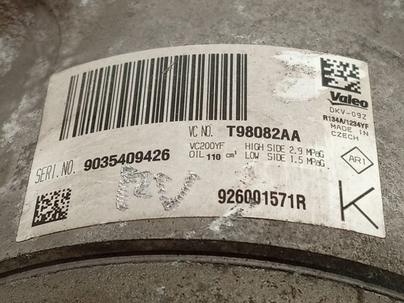 Recambio de compresor aire acondicionado para dacia sandero ii (b8_) 1.5 dci referencia OEM IAM 926001571R  T98082AA