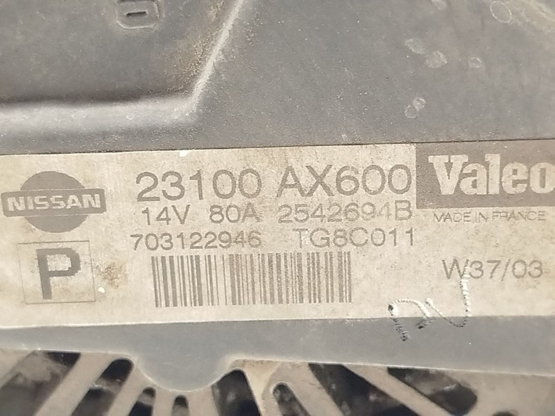Recambio de alternador para nissan micra iii (k12) 1.2 16v referencia OEM IAM 23100AX600 2542694B TG8C011