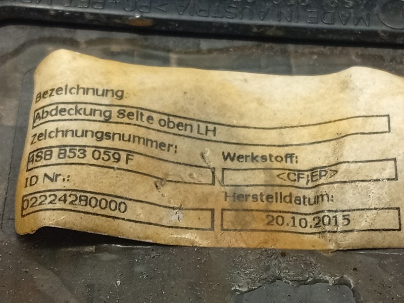 Recambio de moldura para audi r8 (4s3, 4sp) 5.2 fsi quattro referencia OEM IAM 4S8853059F 4S8853059G 