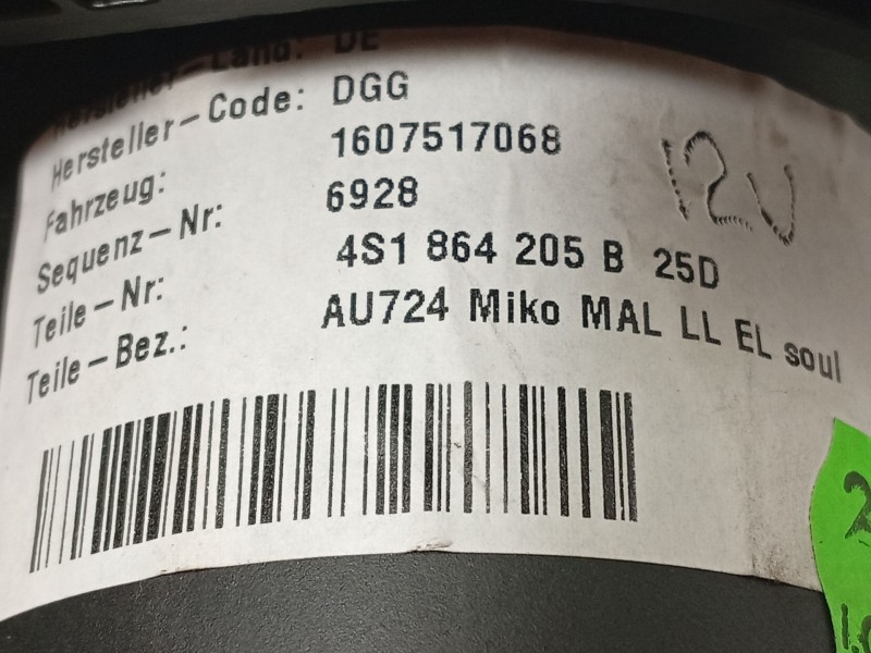 Recambio de apoyabrazos central para audi r8 (4s3, 4sp) 5.2 fsi quattro referencia OEM IAM 4S1864205B25D  