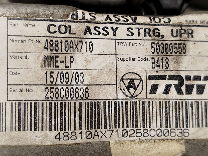 Recambio de columna direccion para nissan micra iii (k12) 1.2 16v referencia OEM IAM 48810AX710  50300558