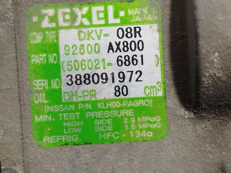 Recambio de compresor aire acondicionado para nissan micra iii (k12) 1.2 16v referencia OEM IAM 92600AX800  