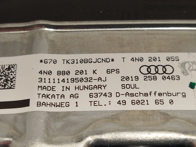 Recambio de kit airbag para audi e-tron (gen) 50 quattro referencia OEM IAM 4KL85700124A 4KE880204D 4N0880201K6PS