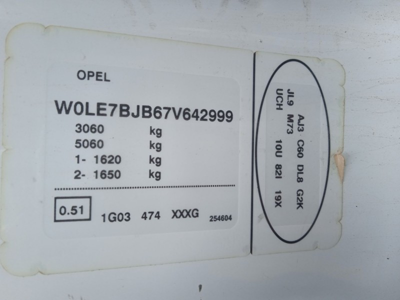 opel vivaro a caja/chasis (x83) del año 2009