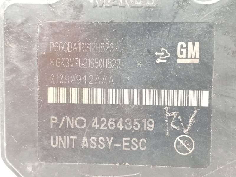 Recambio de abs para opel mokka / mokka x (j13) 1.4 (_76) referencia OEM IAM 42643519 01090942AAA 688250455