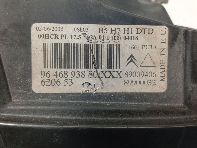 Recambio de faro derecho para citroën c4 i (lc_) 1.6 vti 120 referencia OEM IAM 620653 9646893880 