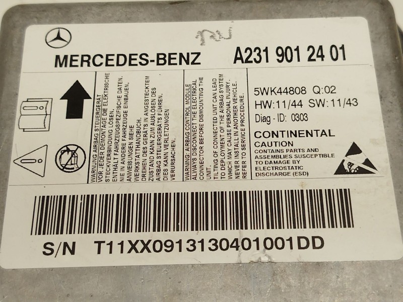 Recambio de centralita airbag para mercedes-benz clase sl (w231) sl 500 (231.473) referencia OEM IAM A2319012401  5WK44808